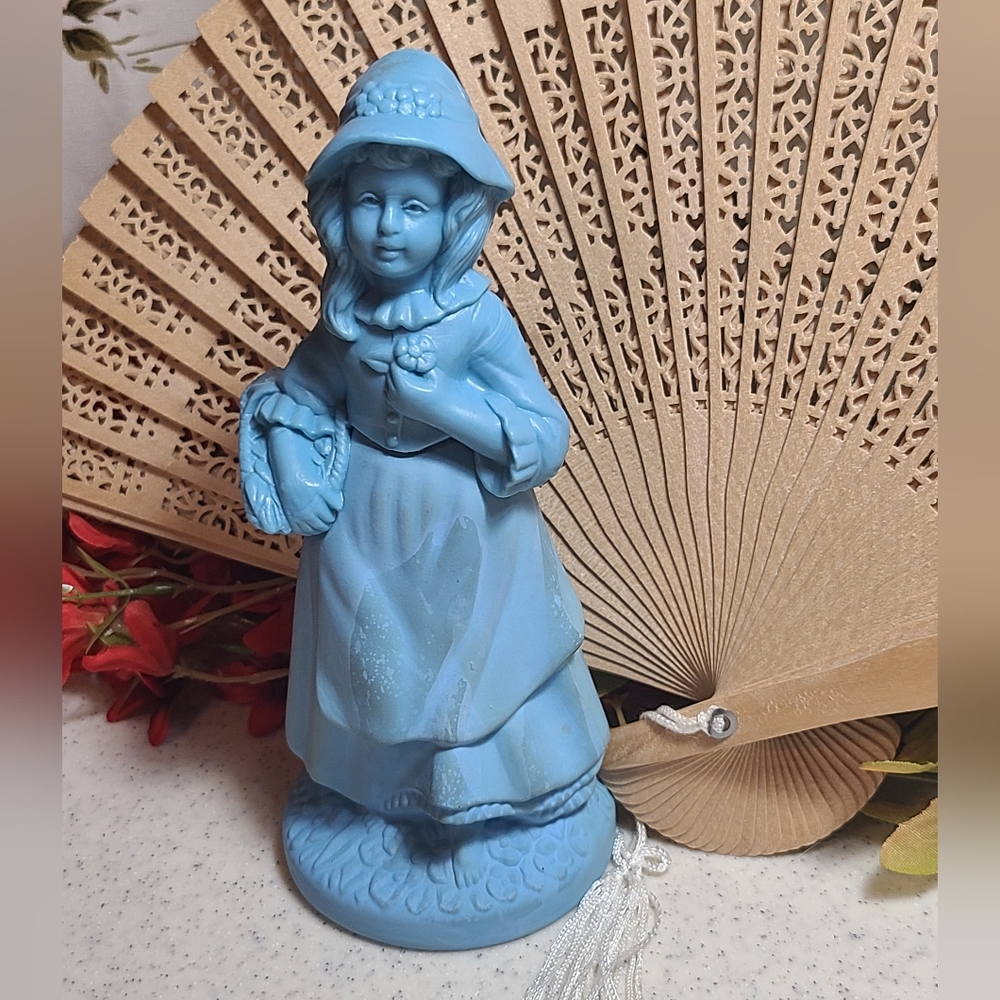 Blue lady figurine collectible Avon empty bottle for sale